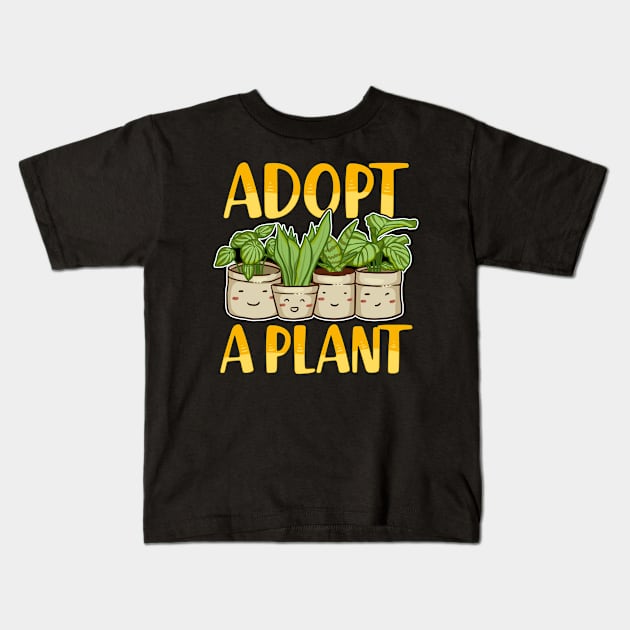 Cute Adopt a Plant Succulent & Gardening Planting Kids T-Shirt by theperfectpresents